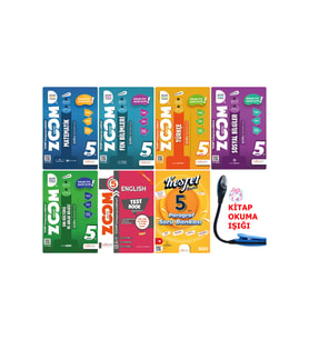 Günay Yayınları 5.Sınıf ZOOM Serisi Beceri Temelli Sorular Süper Ful Tam Set + Kitap Okuma Işığı Hediye (Çok Renkli)