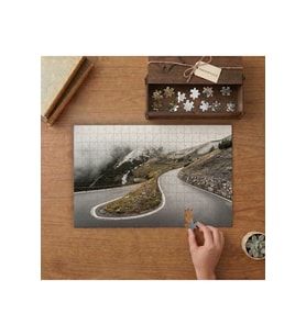 Virajlı Yol - Dağ - Sis Tasarımı 240 parça Ahşap Puzzle Ahşap Kutuda MP01782