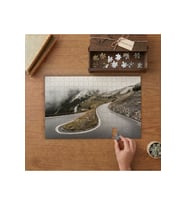Virajlı Yol - Dağ - Sis Tasarımı 240 parça Ahşap Puzzle Ahşap Kutuda MP01782
