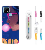 Realme C11 C21 C21Y C25Y C11 2021 Kılıf Kablo Koruma Spiral Silikon Sakız ve Kız 1767