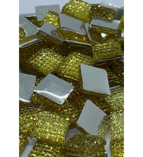 Süsleme Taşı Kare Sarı 10mm Polyester Taş 2500 Adet