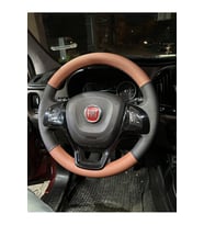 Fiat Doblo D4 Araca Özel Direksiyon Kılıfı (Kahverengi Soft Noktalı)