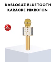 Karaoke Mikrofonu Bluetooth USB AUX Girişli Yankı Efektli