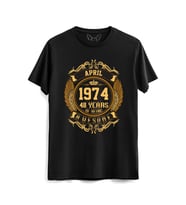 Vintage Gold Awesome Series April 1974 Siyah Tshirt