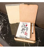 Sevgiliye En Güzel Hediye Ahşap Kutulu Defter Kalem Set 019