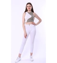 Kadın Bisiklet Yaka Sıfır Kol Crop Bluz&Atlet