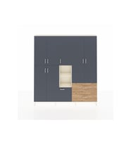 Arges Dolap 12 Raflı 2 Çekmeceli Tek Askılı 220x30x243 Aytaşı-Antrasit/Çam
