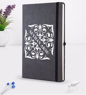 BK Gift Kişiye Özel İsimli Siyah Termo Deri Defter 16x24cm Model 10