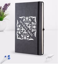 BK Gift Kişiye Özel İsimli Siyah Termo Deri Defter 16x24cm Model 10
