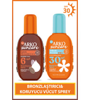 Arko Suncare Spf6 Bronzlaştırıcı Yağ 220ml ve Spf30 Vucut Spreyi 200ml Yaz Seti