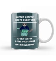 CAT Funny Coffee Drinks Lover Gift Quote Ninja   Vintage Retro Rainbow Style Kupa Bardak Porselen