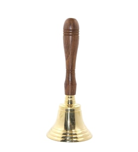 Ahşap Pirinç Başlı El Çanı 19cm