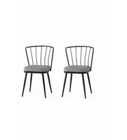Modern Mutfak Cafe Bahçe Sandalyesi Buse 2 Li Set (Siyah)