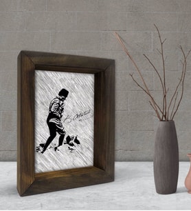 BK Gift Atatürk Tasarımlı Dekoratif Doğal Masif Ahşap Çerçeve 15x20cm-38 (Beyaz)