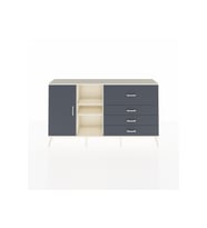 Arges Konsol 4 Raflı 4 Çekmeceli Tek Kapaklı  176x30x99 Aytaşı-Antrasit