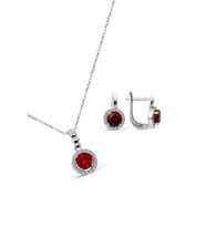 925 Ayar Gümüş Zirkon Taşlı Set - S014002