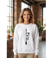 Sevgililer Günü Baskılı Oversize Bisiklet Yaka Sweatshirt - Beyaz