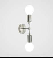 Rys Retro Mat Krom Metal 2 li Dekoratif Rustik Duvar Aplik