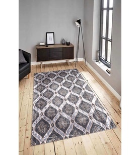 Dijital Baskılı Yıkanabilir Kaymaz Modern Renkli Salon Halısı Mutfak Halısı Yolluk ND-HY-1217 (Gri)