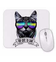 Too Cute To Care Cat Kedi Dj Mouse Pad.jpg