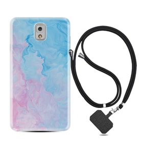 Samsung Note 3 4 5 8 9 20 Ultra 10 Lite Kılıf Boyun Askılı Silikon Pink Blue Abstract 1385