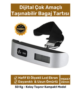 Deluxe Seyahat Bavul Ağırlık Tartı Dijital Lcd Ekran Çok Amaçlı Taşınabilir Bagaj Tartısı Max 50 Kg
