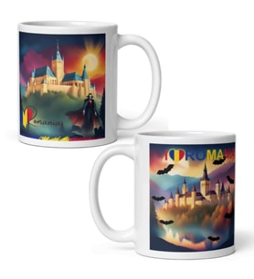 Romanya Kupa Bardak 2 Adet Seyahat Hatıra Romania Mug (Karışık)