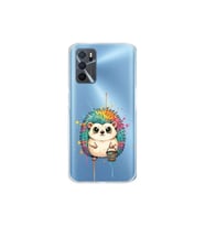 Oppo A16 ile Uyumlu Splash Kirpi Tasarımlı Şeffaf Silikon Kılıf