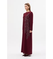 Lily Taş İşlemeli Abiye - Bordo