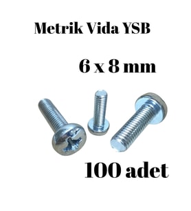 Metrik Vida YSB 6X8 100 Adet Yıldız Silindir Başlı Vida