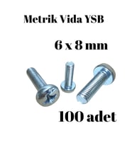 Metrik Vida YSB 6X8 100 Adet Yıldız Silindir Başlı Vida