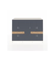Kronos Dolap 12 Raflı 2 Çekmeceli 8 Kapaklı 220x59x163 Aytaşı-Antrasit/Çam