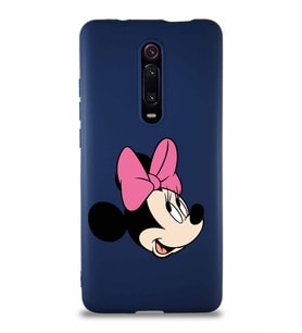 Xiaomi Redmi K20 Soft Premier Kapak Minnie Mouse-A Tasarımlı Silikon Kılıf - Lacivert (Şeffaf)