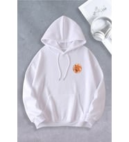 Unisex Kadın Erkek Tiger Baskılı Oversize Sweatshirt (Beyaz)