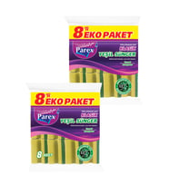 Klasik Oluklu 8'li Yeşil Sünger İkili Paket