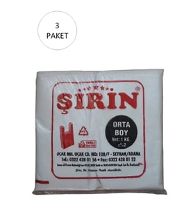 Beyaz Kalın Atlet Poşet Orta Boy 28x50 Cm 1 Kg 3 Paket (Takriben 225 Adet)