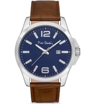 800411F12 Pierre Cardin Deri Kordon Erkek Kol Saati 30 Mt Su Gecirmez (Gri)