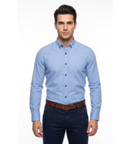 Erkek Slim Fitt Uzun Kol Petek Dokulu Gömlek BGL-ST05628