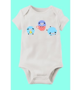Unisex Bebek Beyaz Organik Baskılı Pamuklu Body