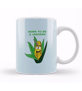 Born To Be A Unicorn Corn On The Cob Pun Kupa Bardak Porselen