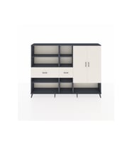 Arges Dolap 10 Raflı 2 Çekmeceli 2 Kapaklı 220x30x163 Antrasit-Aytaşı