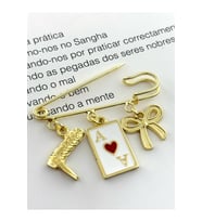 Altın Renk Broş İskoç İğnesi Yaka İğnesi Charmlı İğne Çengelli İğne Çizme-AS-Fiyonk (Gold)