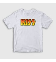 Presmono Unisex Çocuk Beyaz Logo Kiss T-Shirt 91281tt (Beyaz)