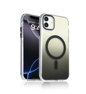 Apple iPhone 11 Uyumlu Kılıf M-safe Şarj Özellikli Transparan Renk Geçişli Zore Toros Kapak (Siyah)
