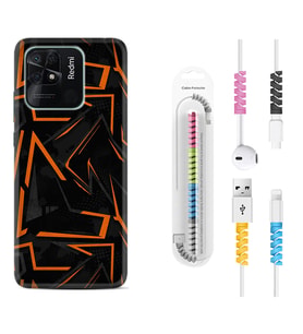 Xiaomi Redmi Note 7 8 9 Pro 10 2022 10 Pro 10S Kılıf Kablo Koruma Spiral Silikon Zigzaglar 1651