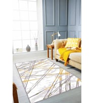 Sarı Spor Kaymaz Tabanlı Makinede Yıkanabilir Halı NT004 - 100 x 160 cm