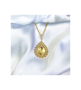 Damla Osmanlı Tuğralı Gold Kolye (Gümüş)