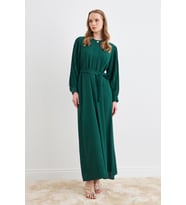 Kolları Piliseli Abaya - Zümrüt (Zümrüt Yeşili)