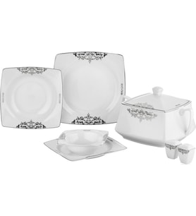 Taç Real Bone Noris 60 Parça Yemek Takımı Platin - TAC-2261