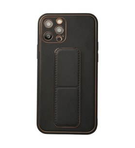 İphone 12 Kılıf Co Deri Standlı Kapak - Siyah